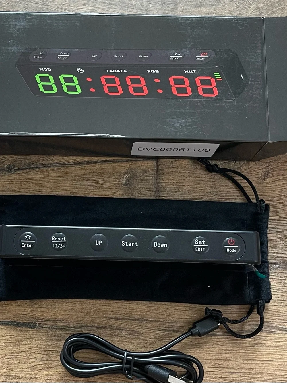 Digital Interval Timer - Black LED Display (Green/Red)